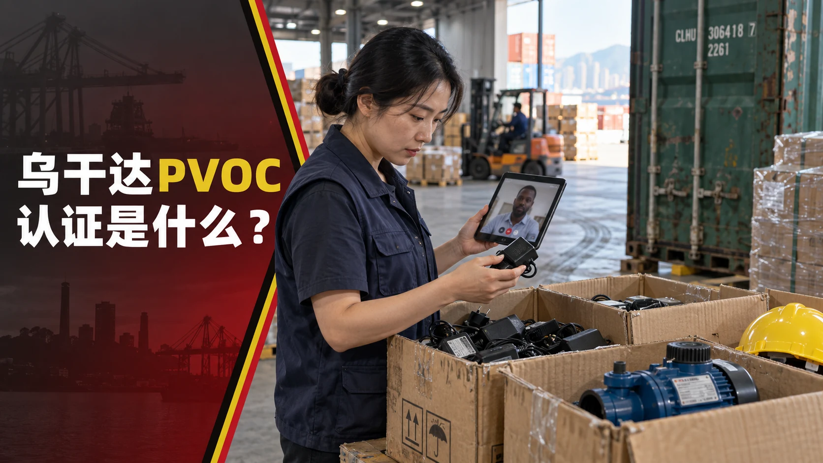 乌干达PVOC认证是什么？文章封面，出口仓库装运前符合性检验场景
