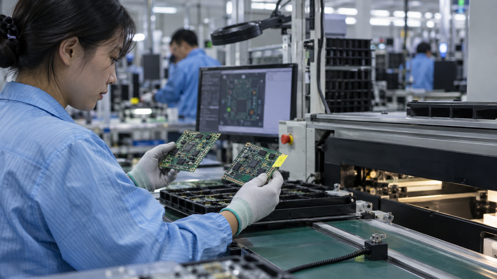 量产电路板与金样进行比对