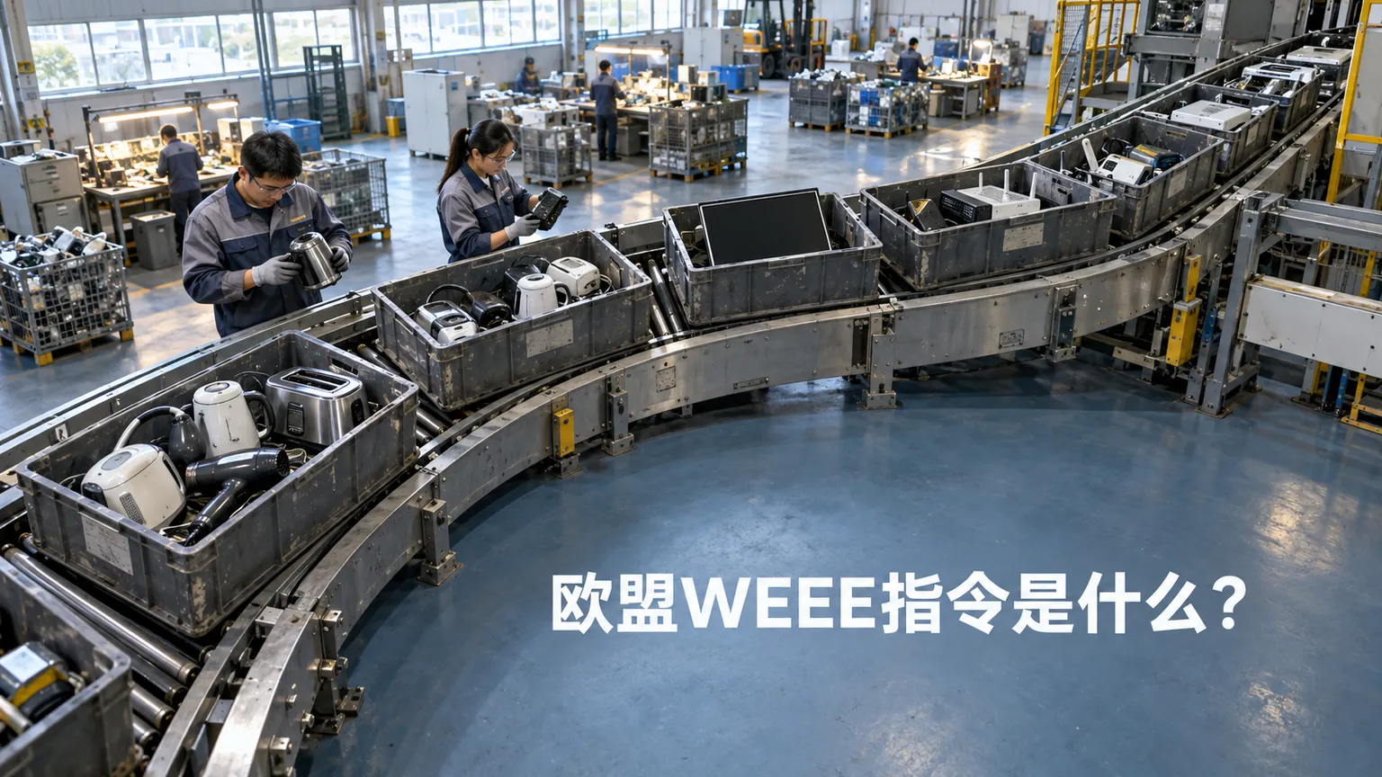 欧盟WEEE指令是什么文章封面，电子电气产品与回收合规现场
