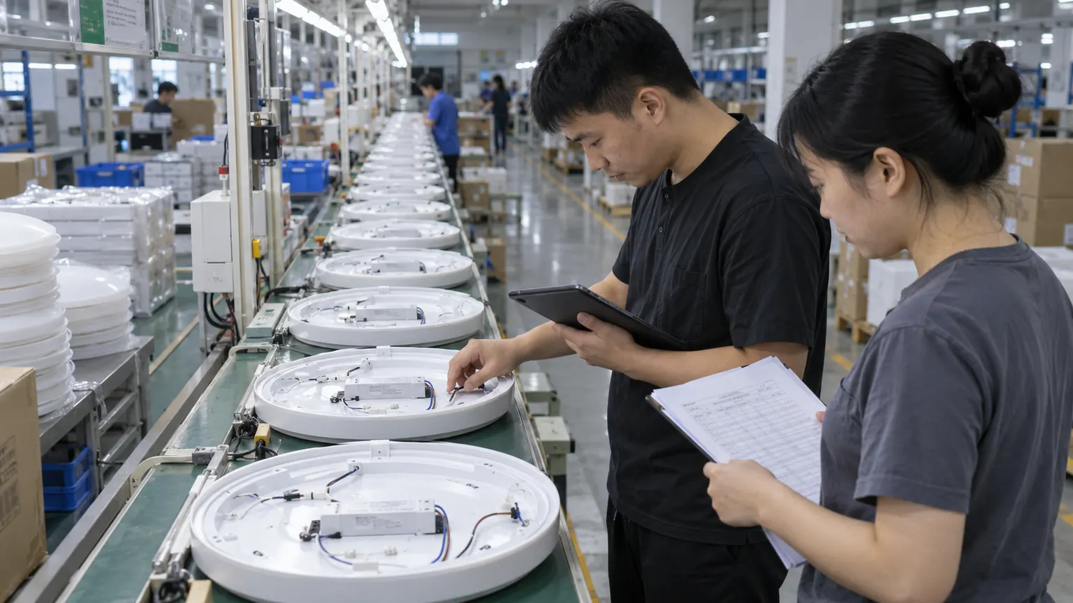 灯具CCC初始工厂检查与一致性控制现场