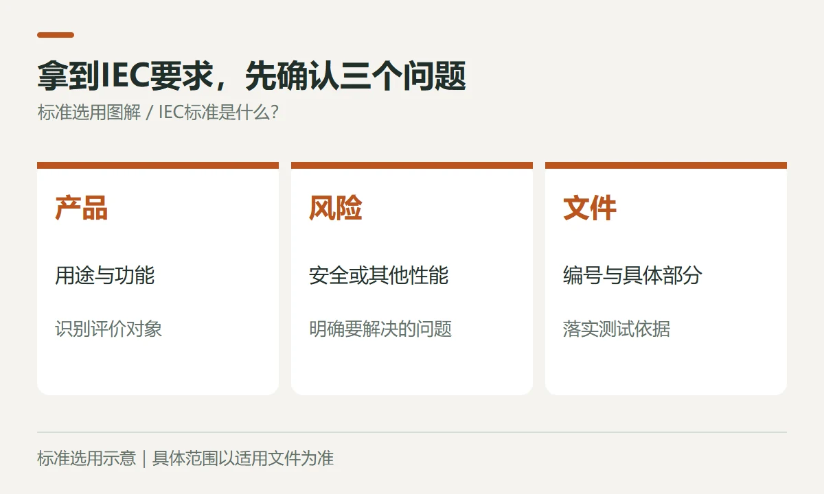 拿到IEC要求,先确认三个问题示意图