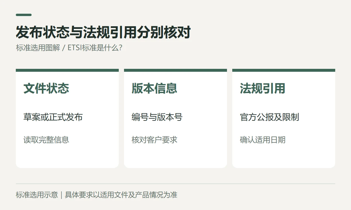 发布状态与法规引用分别核对示意图
