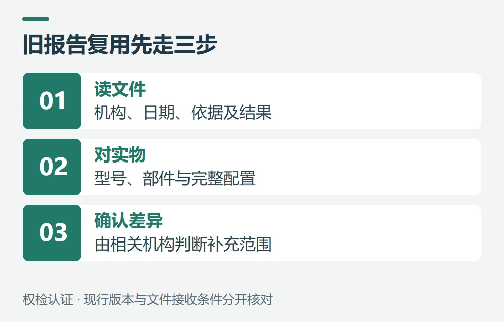 已有报告怎样判断能用,哪些变化要先说明示意图