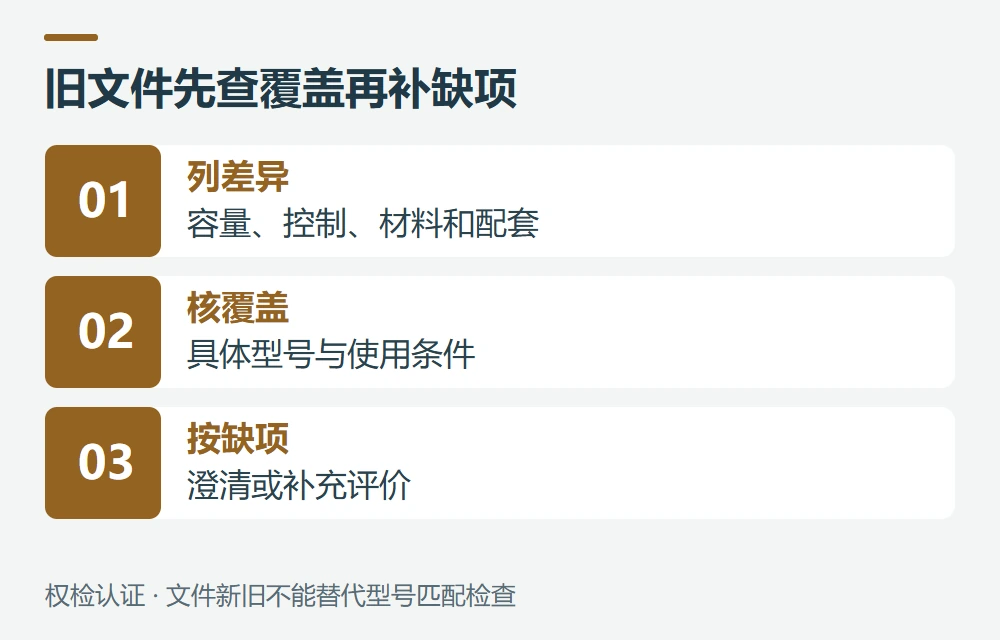 旧报告、不同容量和改款,怎样处理示意图