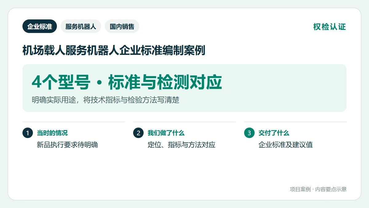 机场载人服务机器人企业标准编制案例案例要点图