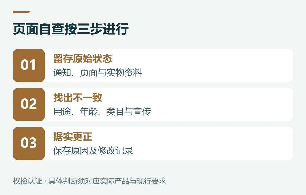 页面自查,重点找真实信息之间的矛盾示意图