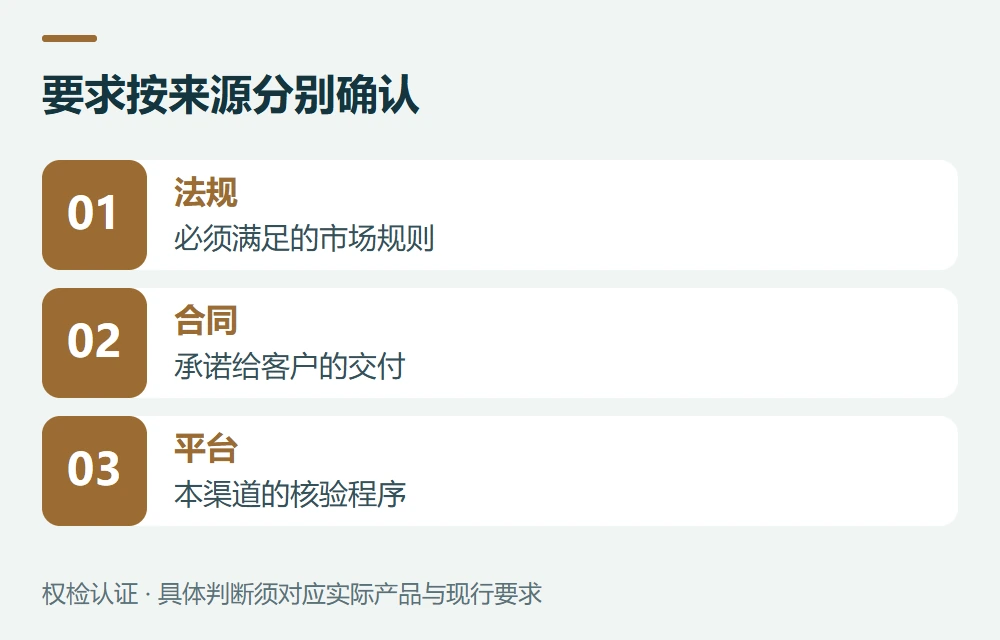 第二步:把三类要求分开列示意图