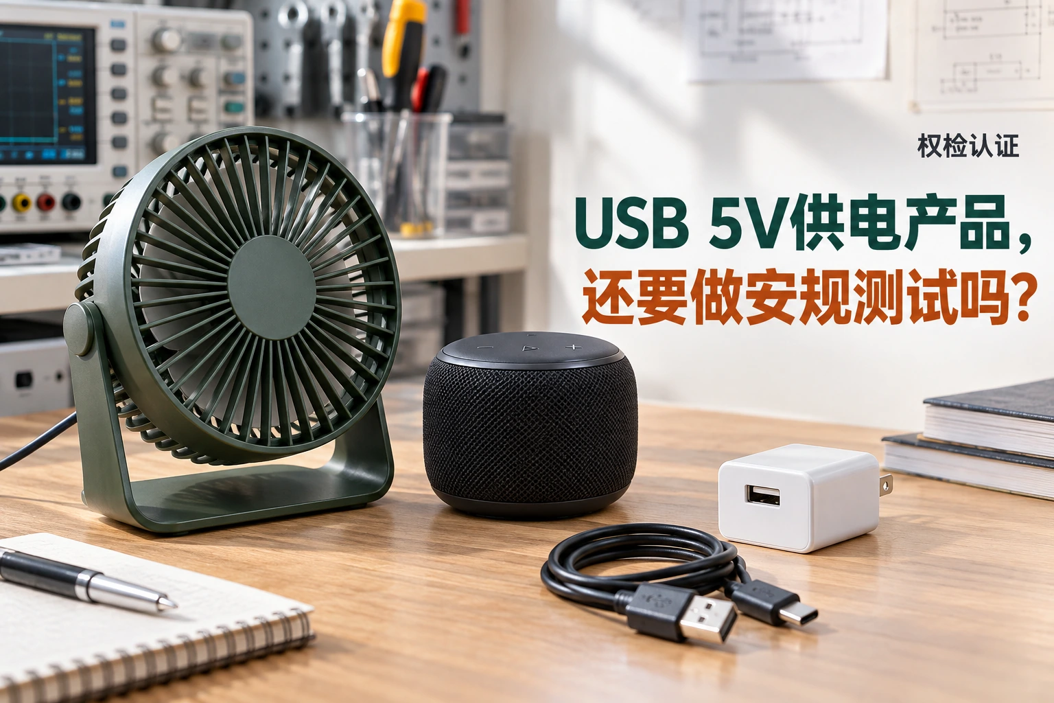 USB 5V供电产品,还要做安规测试吗?|权检认证产品与业务场景封面