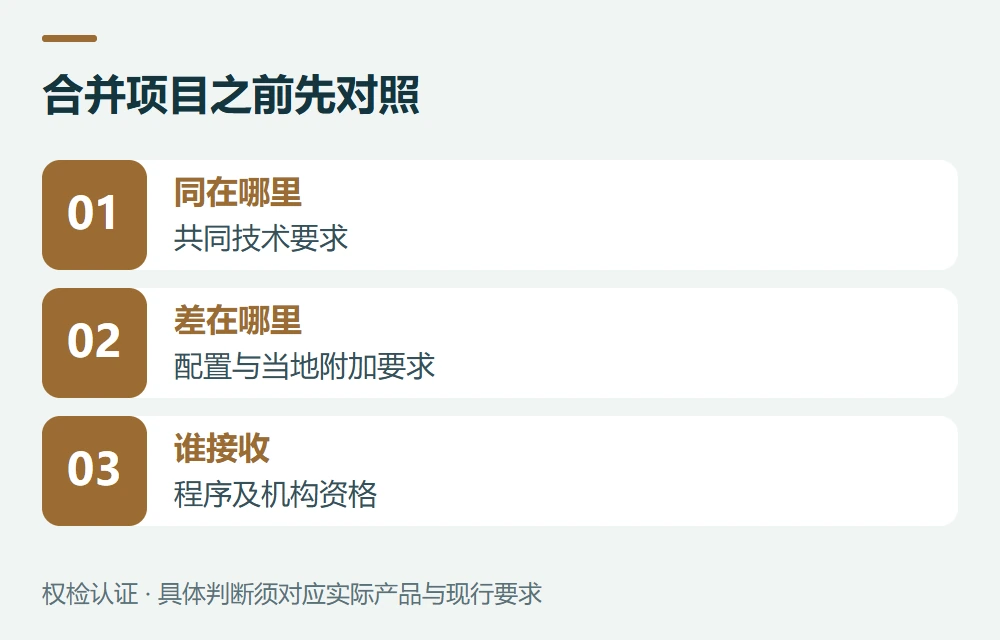 用市场对照表确定哪些项目能合并示意图
