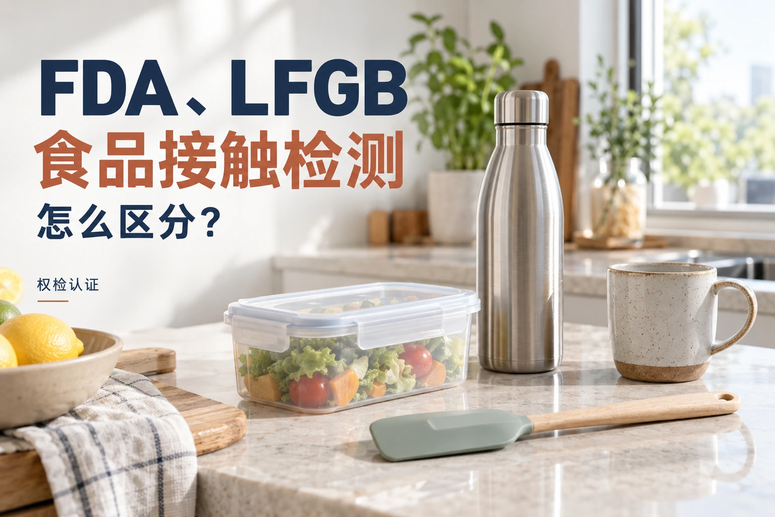 FDA、LFGB和食品接触检测,怎么区分?:权检认证实物场景示意