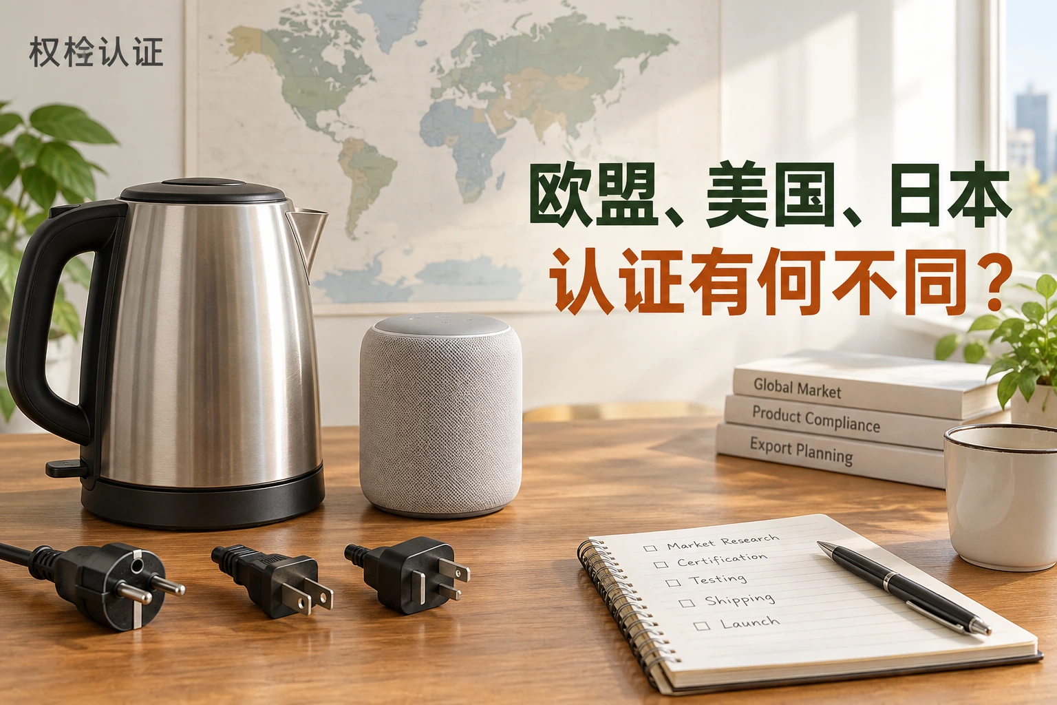 出口欧盟、美国、日本,认证有何不同?:权检认证实物场景示意