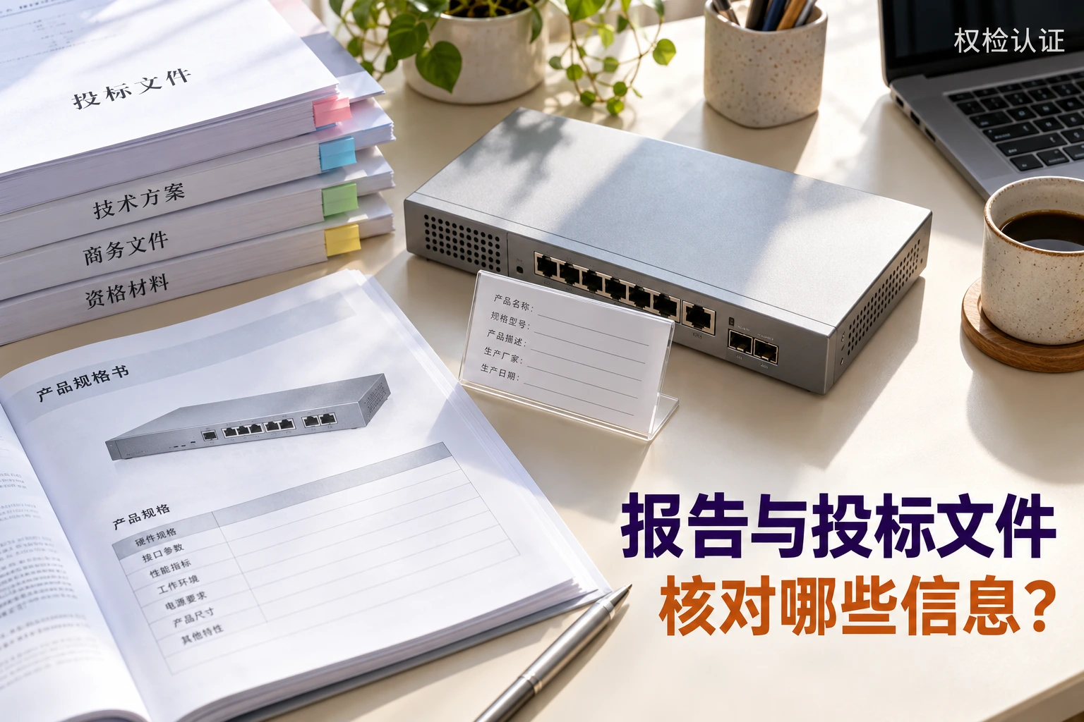 检测报告要和投标文件一致,核对哪几处?|权检认证,AI生成业务场景示意