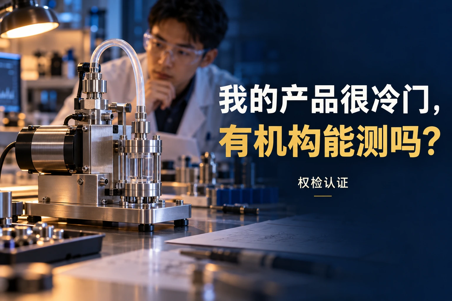 我的产品很冷门,有机构能测吗?|权检认证,AI生成业务场景示意