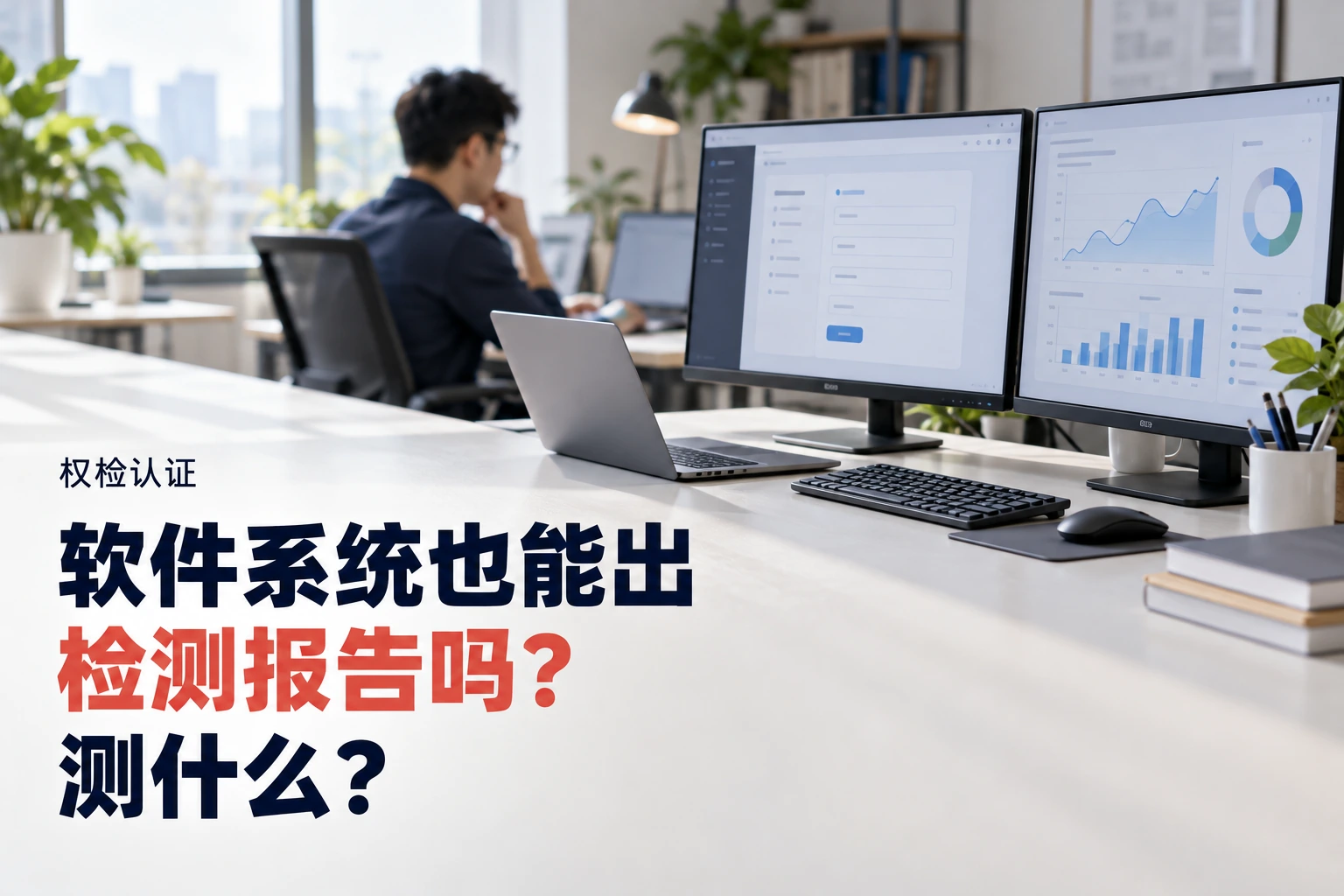 软件系统也能出检测报告吗?测什么?|权检认证,AI生成业务场景示意