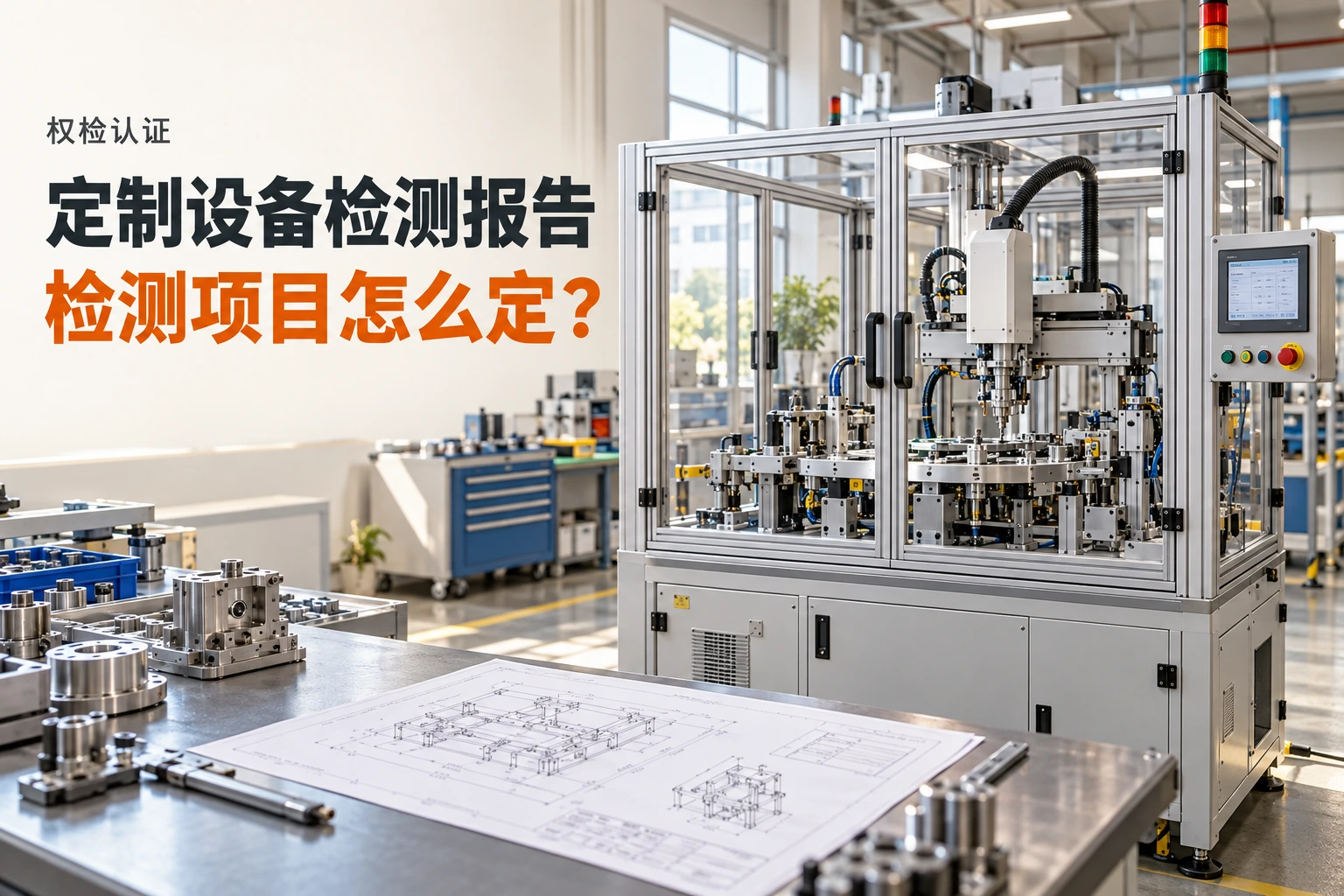 定制设备检测报告,检测项目怎么定|权检认证,AI生成业务场景示意