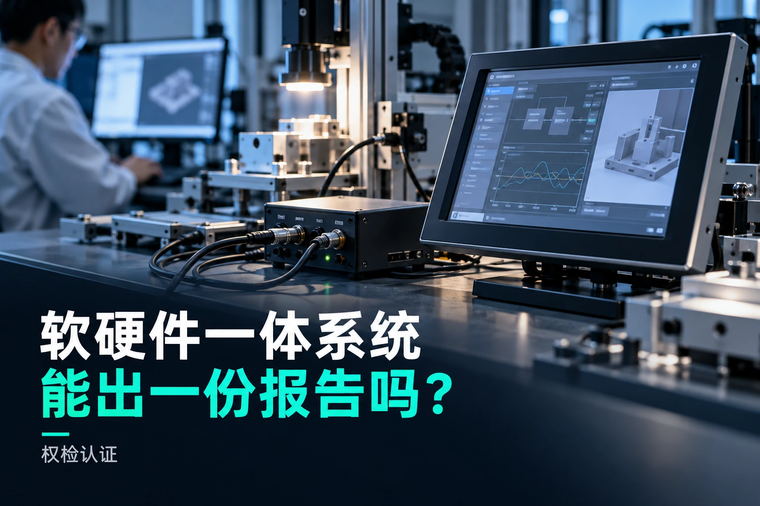 软硬件一体的系统,能出一份报告吗?|权检认证,AI生成业务场景示意