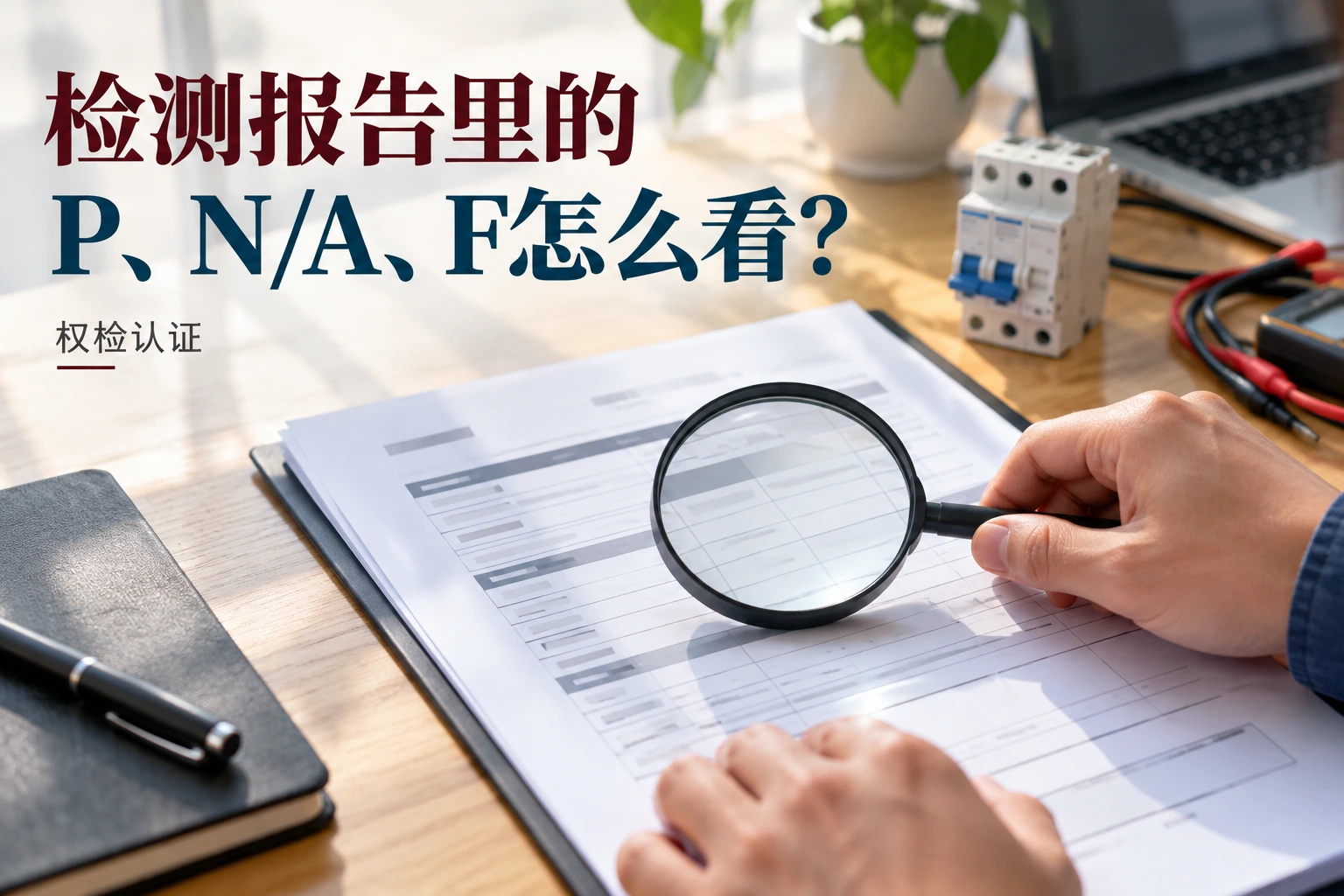 检测报告上的P、N/A、F是什么意思?|权检认证,AI生成业务场景示意