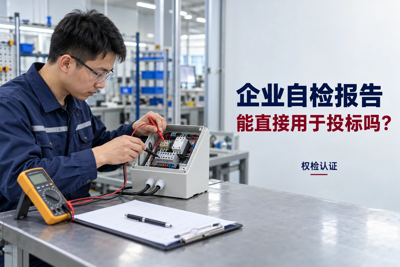 投标要的检测报告,自己公司能出吗?|权检认证,AI生成业务场景示意