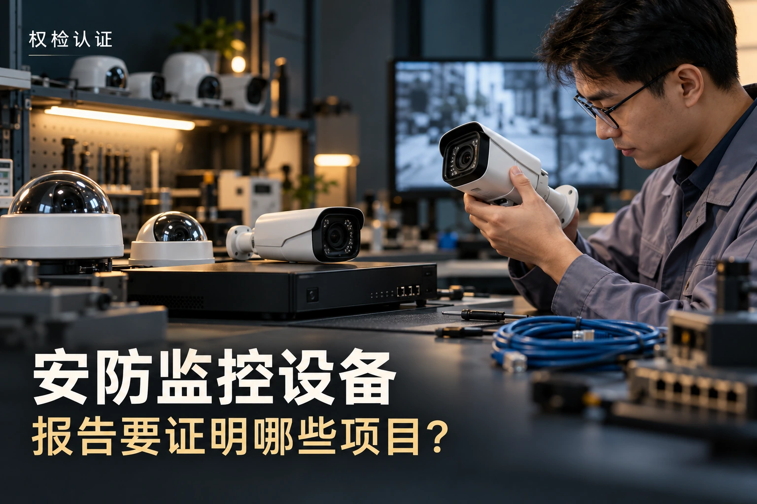 安防监控设备检测报告怎么办|权检认证,AI生成业务场景示意