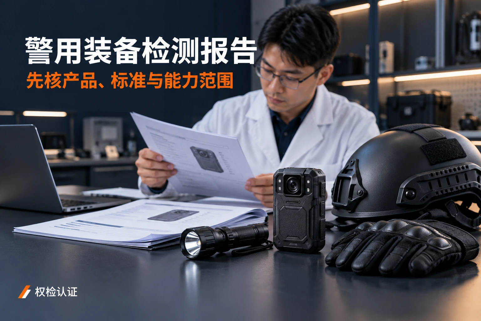警用装备检测报告怎么办理|权检认证,AI生成业务场景示意