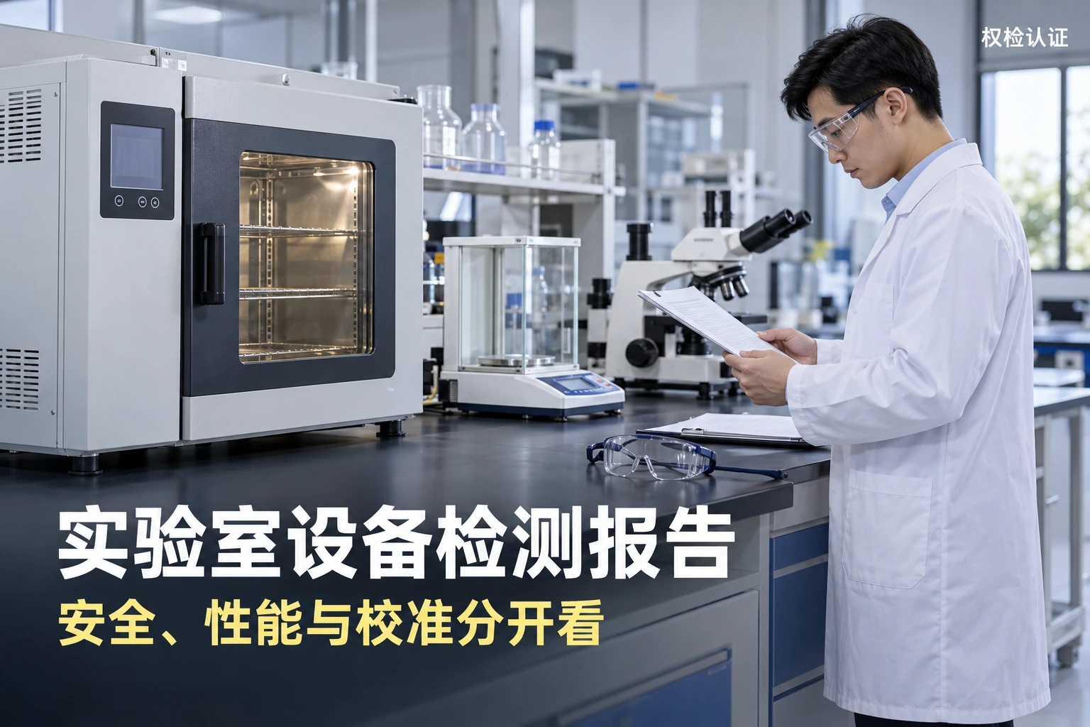 实验室设备检测报告怎么办|权检认证,AI生成业务场景示意