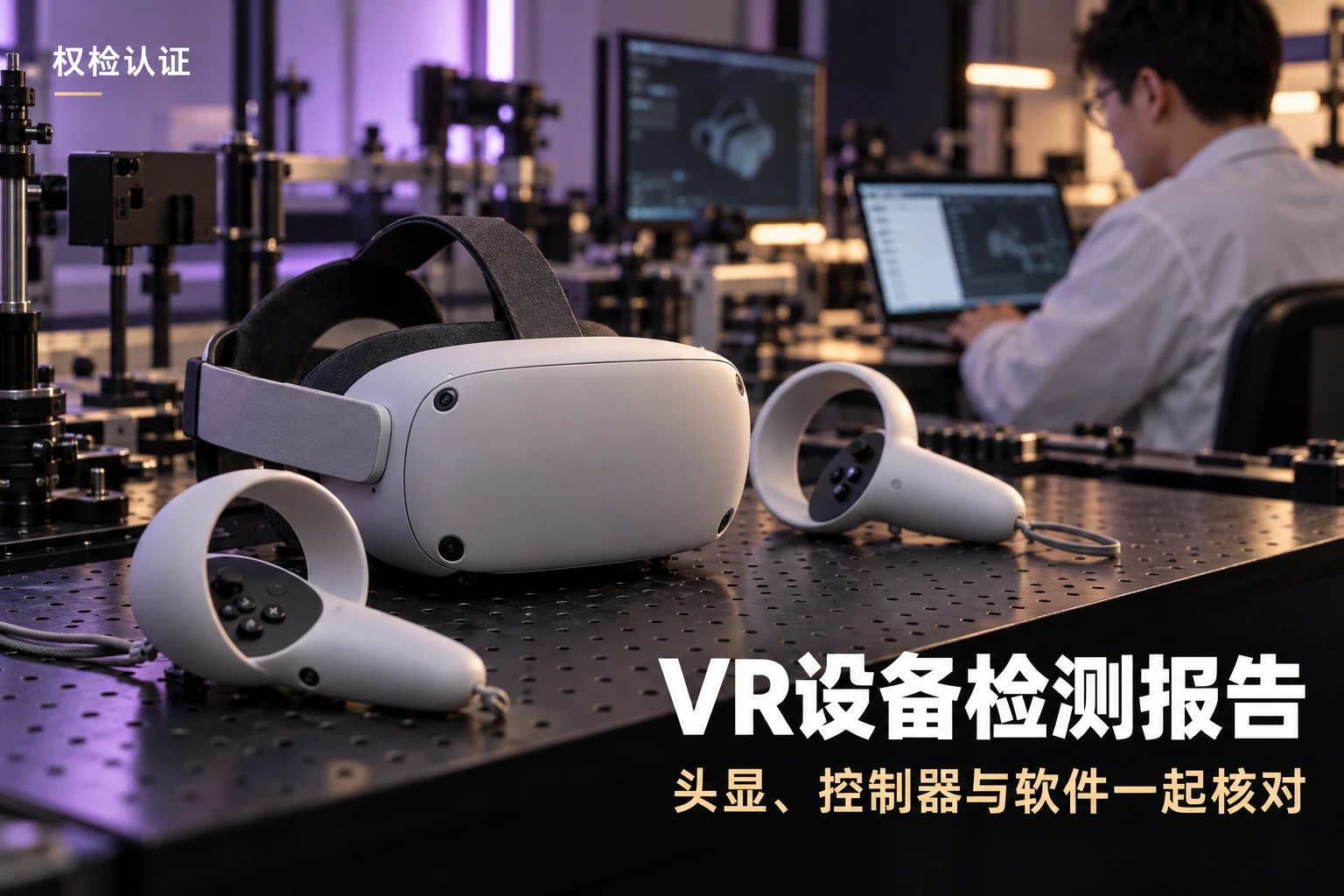 VR设备检测报告怎么办理|权检认证,AI生成业务场景示意