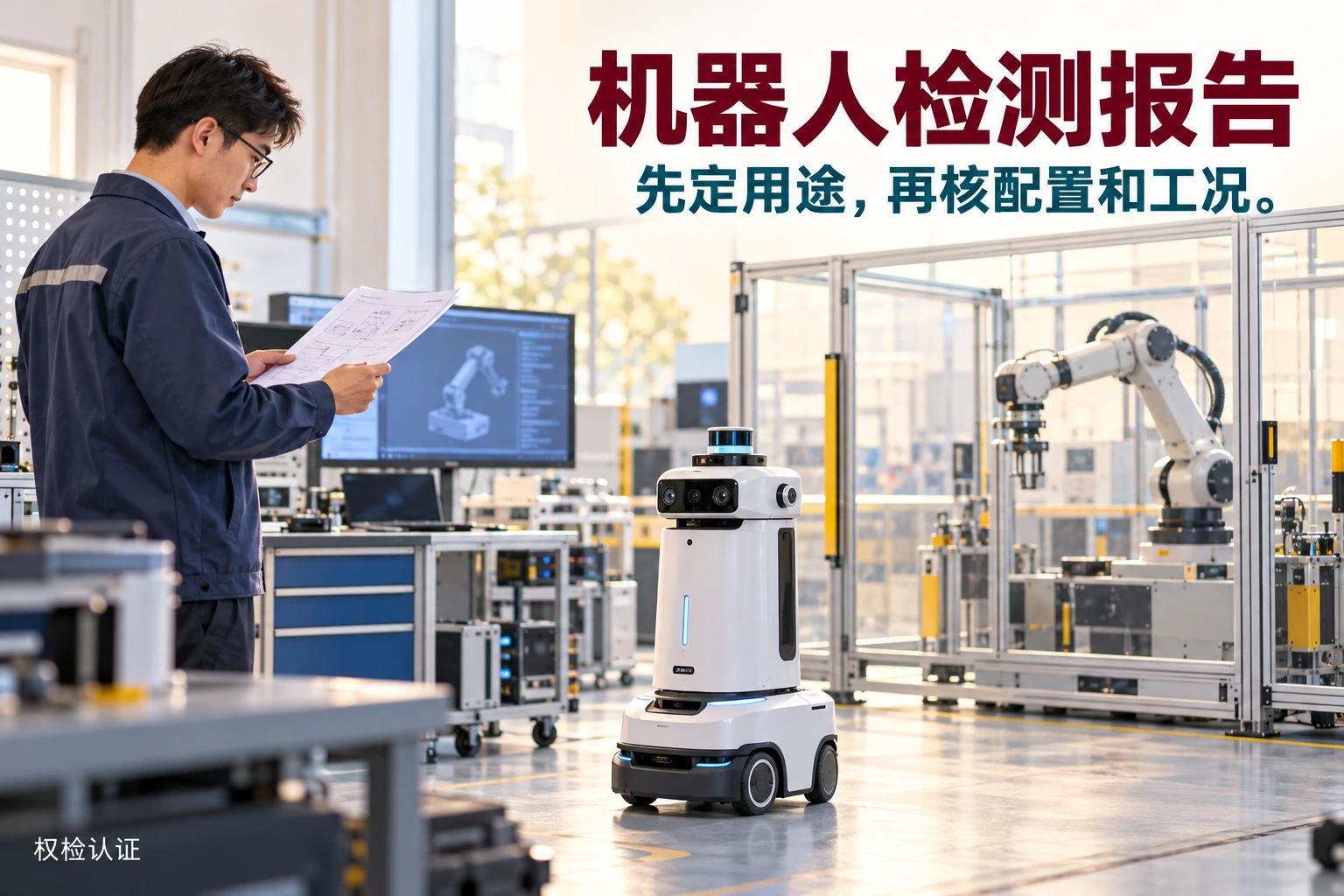 机器人检测报告怎么办理|权检认证,AI生成业务场景示意