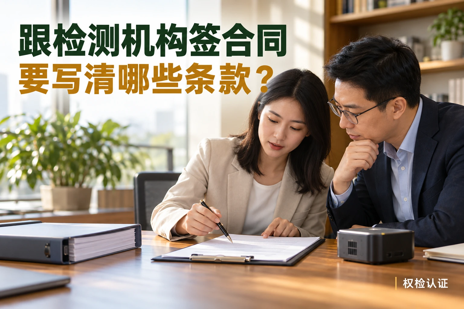 跟检测机构签合同,要写清哪些条款?,权检认证AI业务场景封面