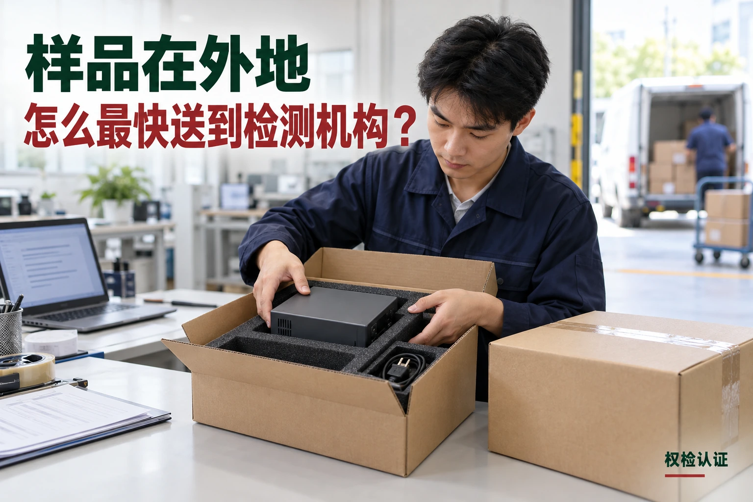 样品在外地,怎么最快送到检测机构?,权检认证AI业务场景封面