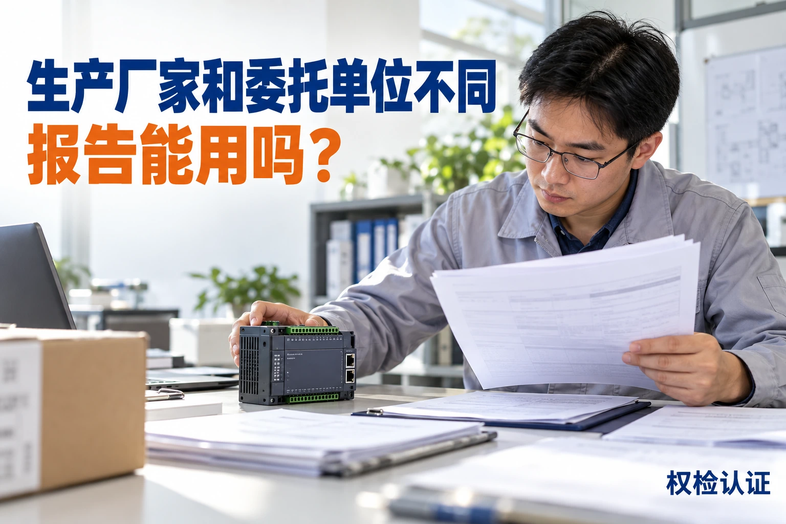 生产厂家和委托单位不同,报告能用吗?,权检认证AI业务场景封面