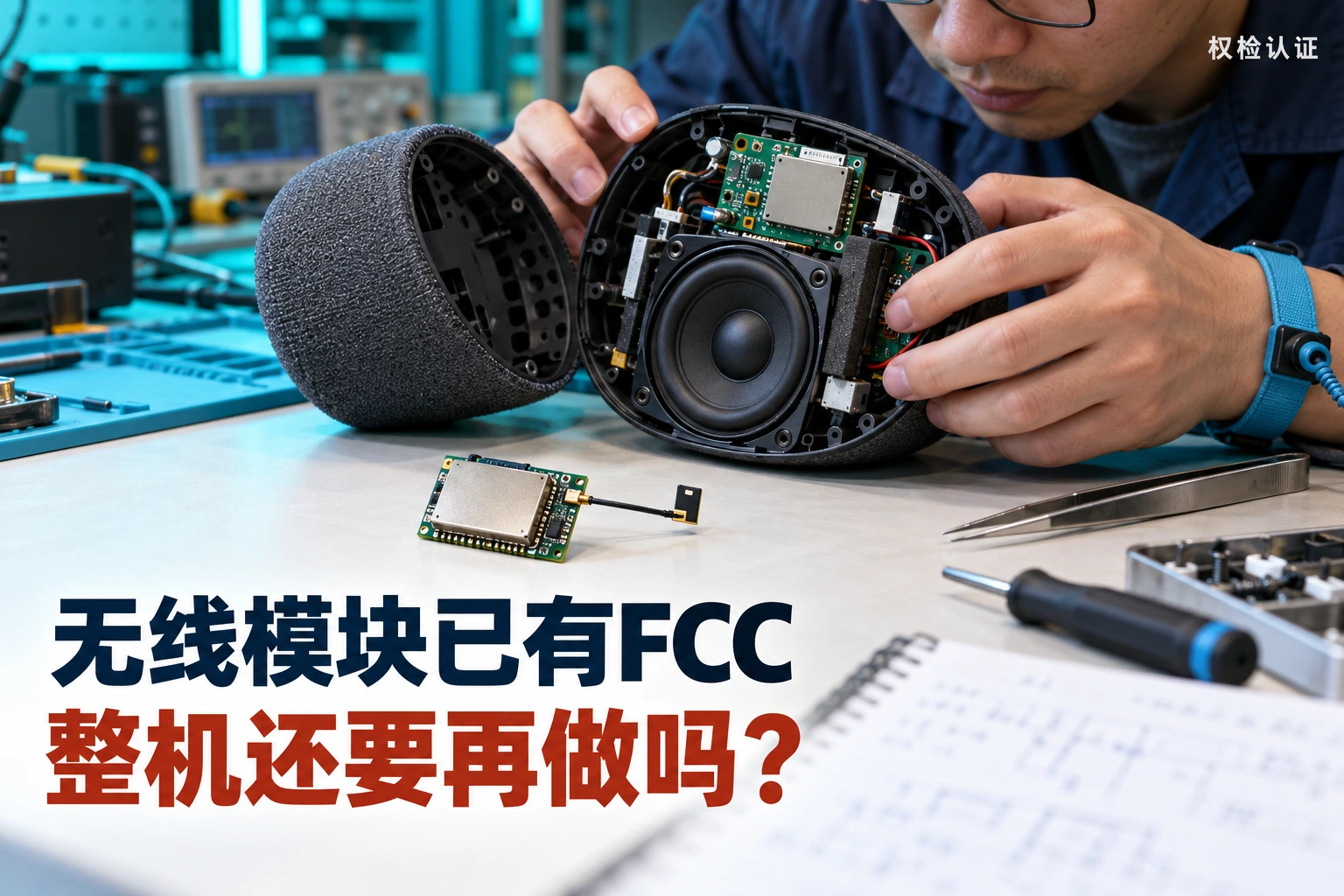 无线模块已有FCC,整机还要再做吗?,权检认证AI业务场景封面