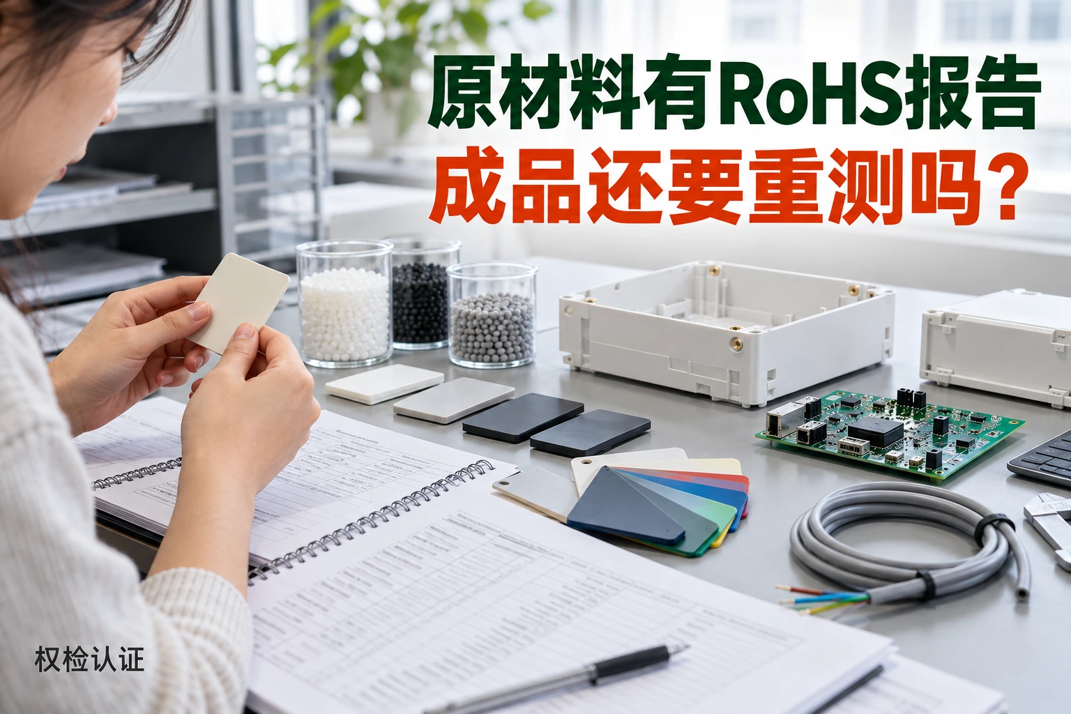 原材料有RoHS报告,成品还要重测吗?,权检认证AI业务场景封面