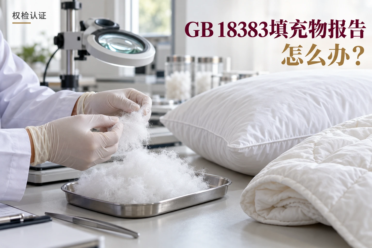 GB 18383填充物报告怎么办?,权检认证AI业务场景封面
