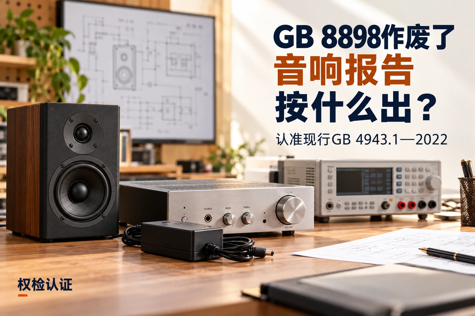 GB 8898作废了,音响报告按什么出?,权检认证AI业务场景封面