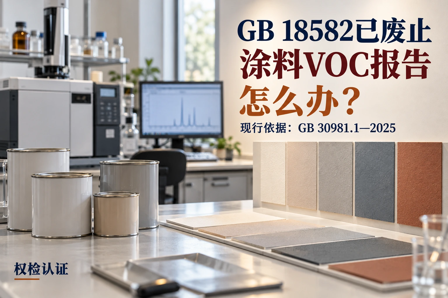 GB 18582已废止,涂料VOC报告怎么办?,权检认证AI业务场景封面