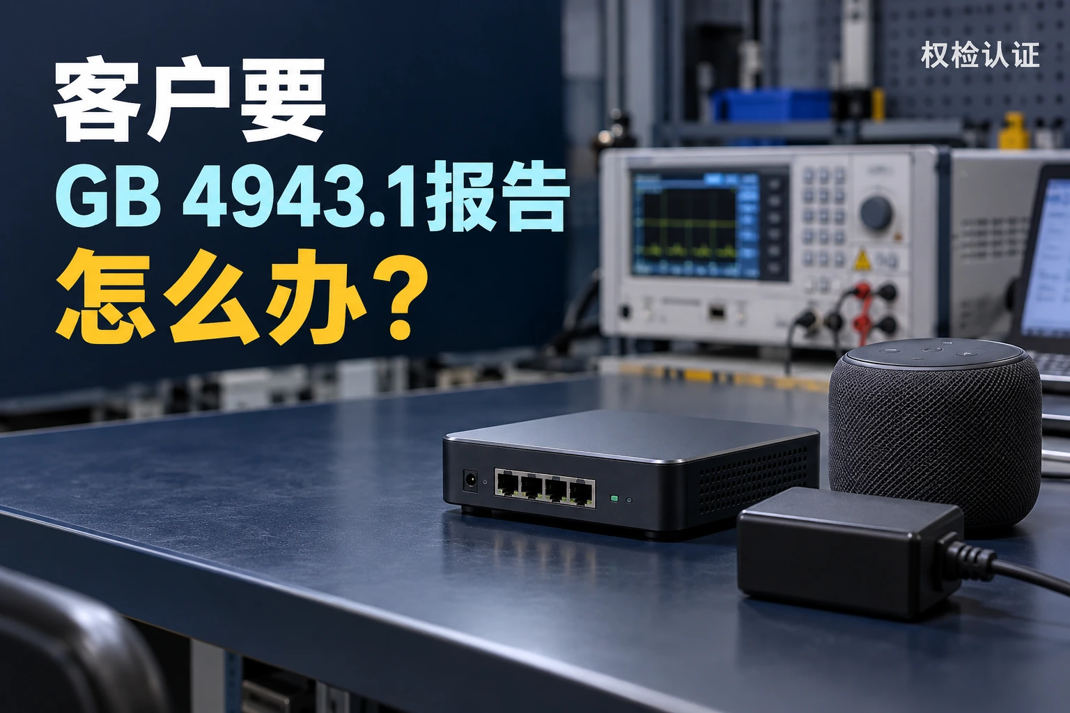 客户要GB 4943.1报告,怎么办?,权检认证AI业务场景封面
