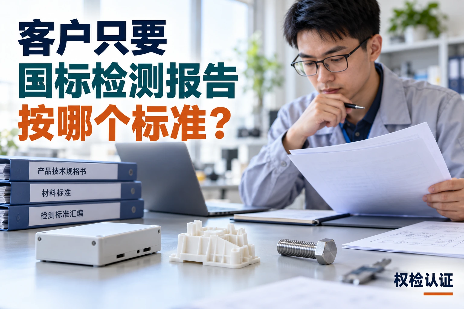客户只要国标检测报告,按哪个标准?,权检认证AI业务场景封面