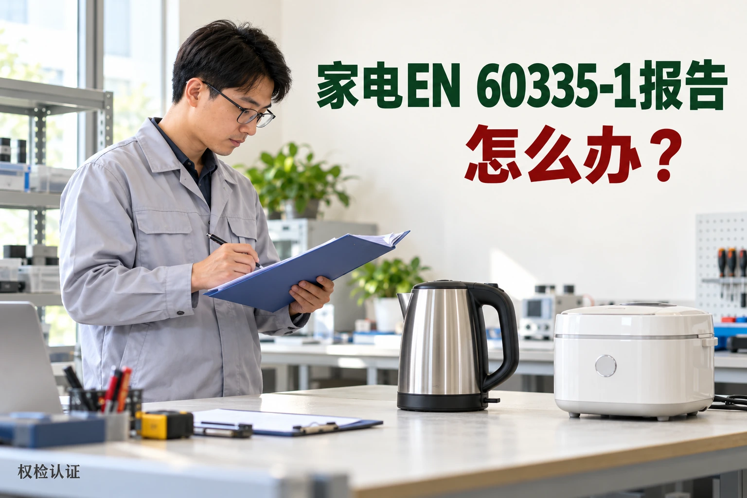 EN 60335-1家电CE报告怎么办?,权检认证AI业务场景封面