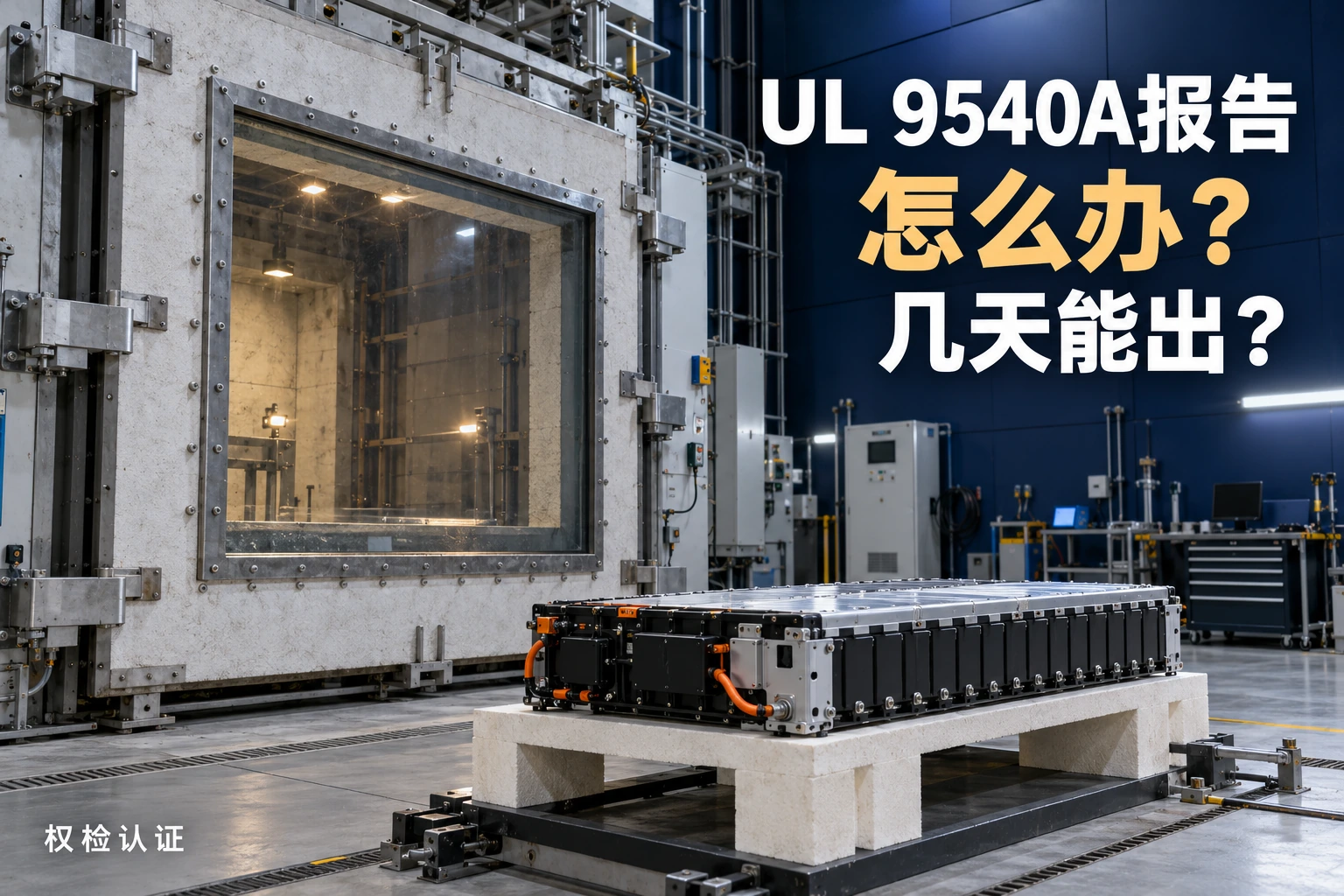 UL 9540A报告怎么办?几天出,权检认证AI业务场景封面