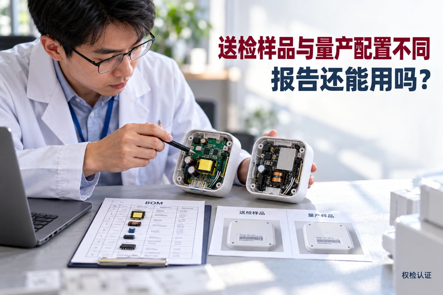 送检样品与量产配置不同,报告还能用吗?,权检认证AI业务场景封面