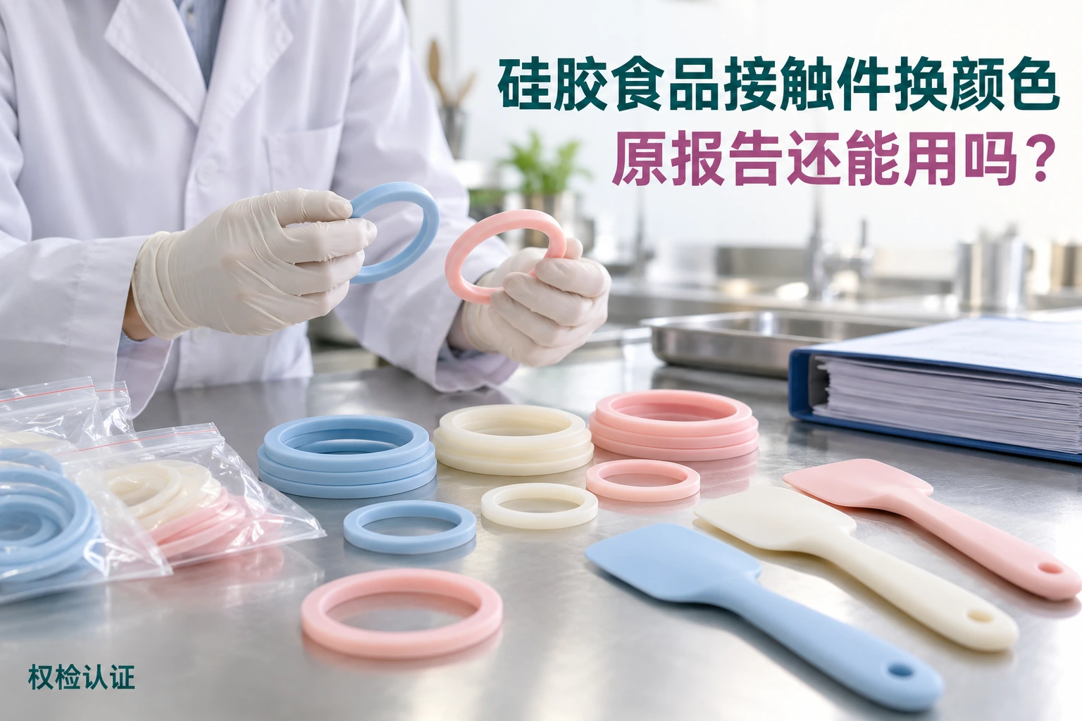 硅胶食品接触件换了颜色,原报告还能用吗?,权检认证AI业务场景封面