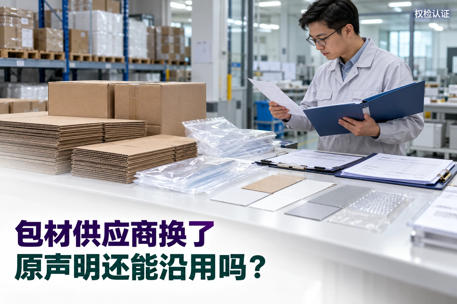 包材供应商换了,原材料声明还能沿用吗?,权检认证AI业务场景封面