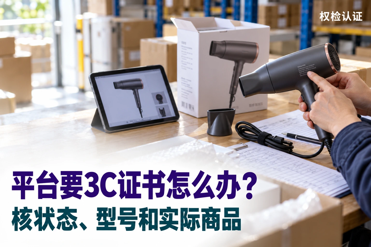 电商平台要3C证书,怎么办?,权检认证AI业务场景封面