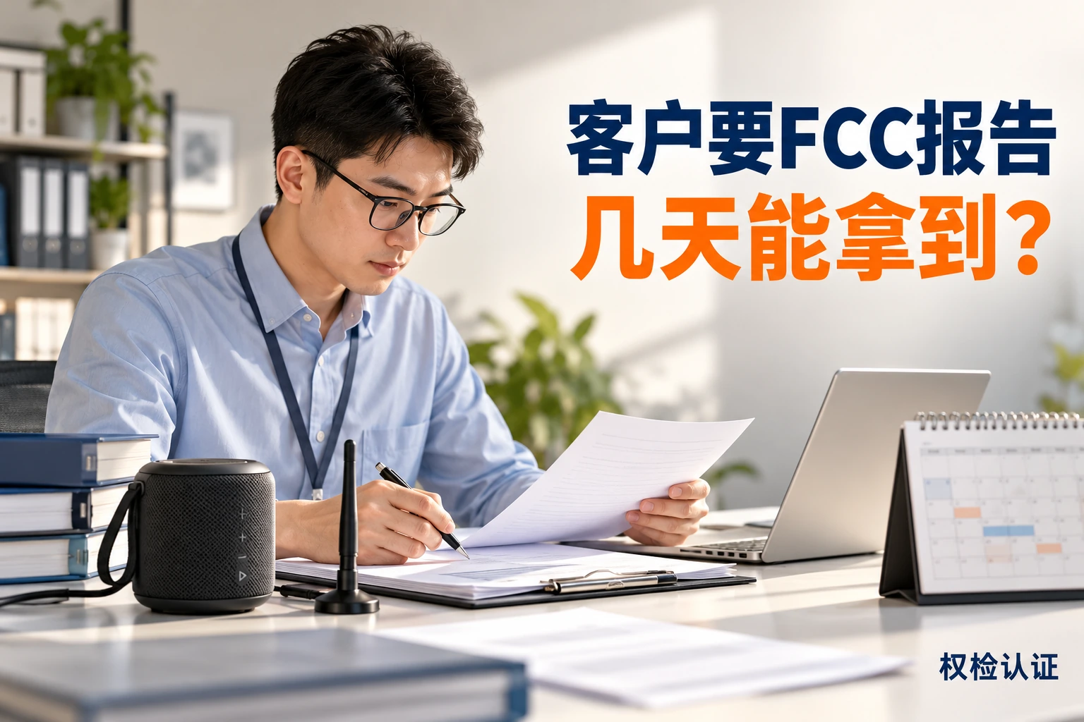 客户要FCC报告,几天能拿到?,权检认证AI业务场景封面