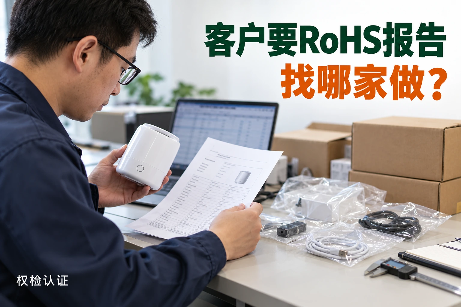 客户要RoHS报告,找哪家做?,权检认证AI业务场景封面