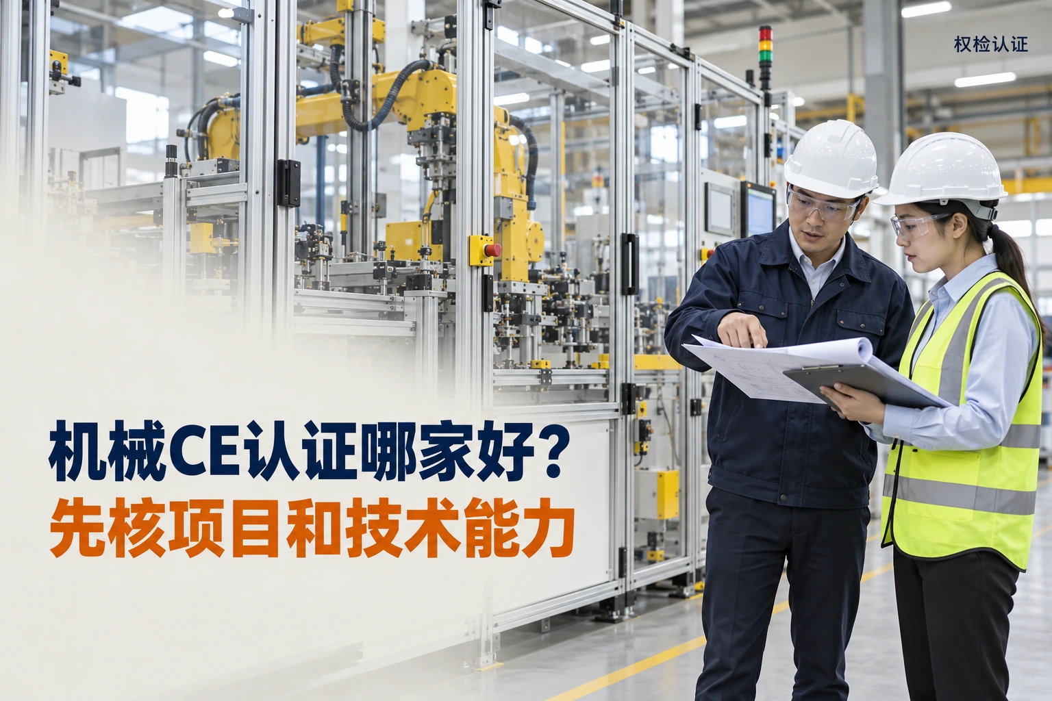 机械CE认证哪家好?怎么选机构,权检认证AI业务场景封面