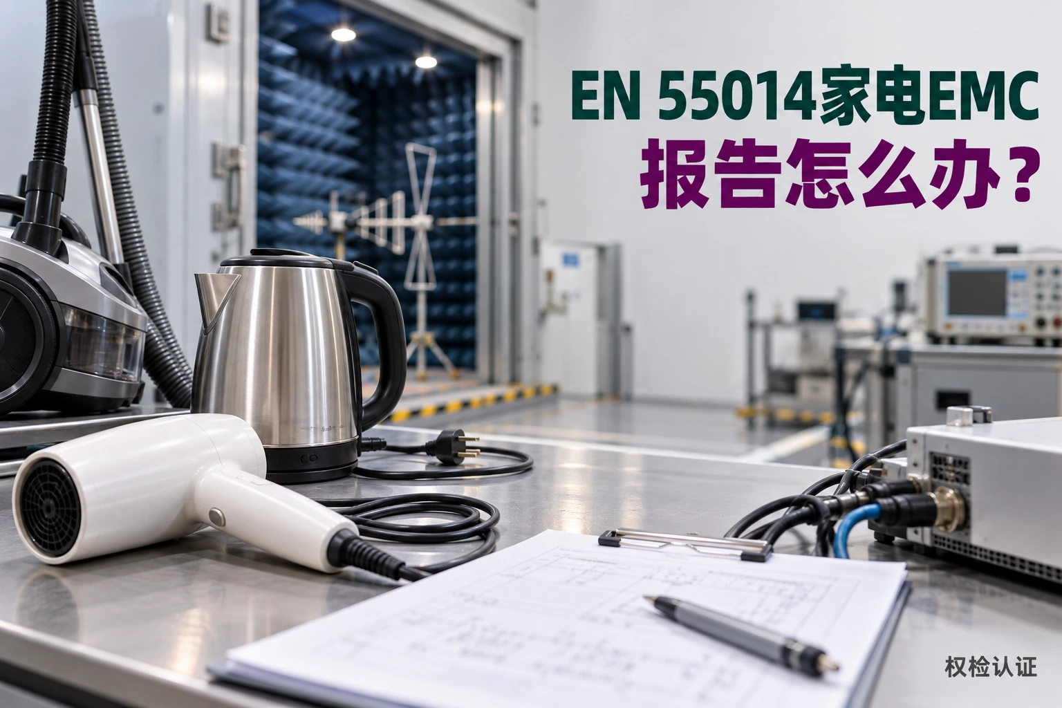 EN 55014家电EMC报告怎么办?,权检认证AI业务场景封面