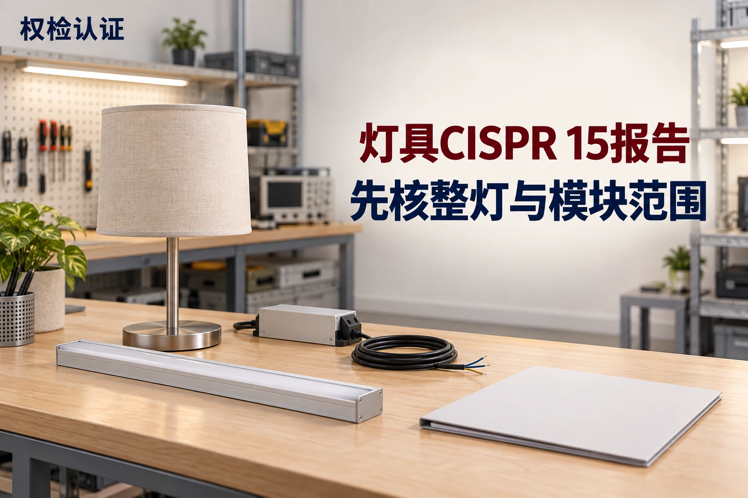CISPR 15灯具EMC报告怎么办?,权检认证AI业务场景封面