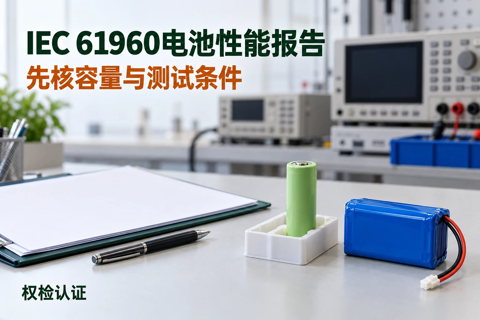 IEC 61960电池性能报告怎么办?,权检认证AI业务场景封面
