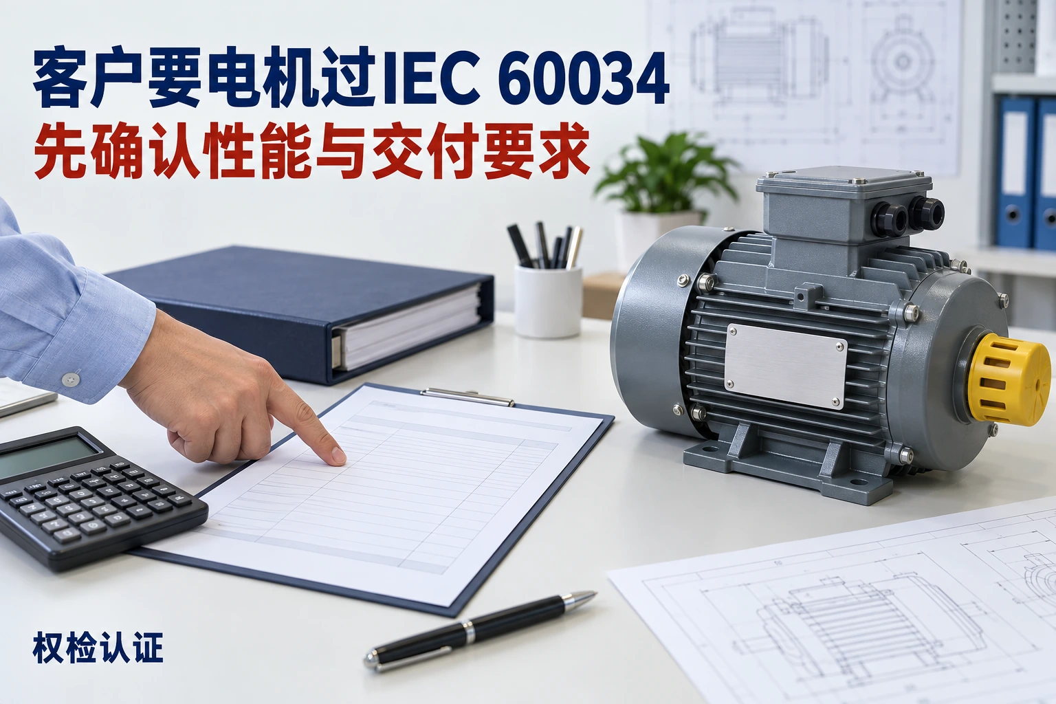 客户要电机过IEC 60034,怎么办?,权检认证AI业务场景封面